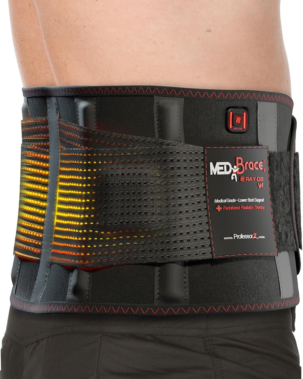 MEDiBrace RAY-D8 v2 Heated Back Support Belt with FIR Heating