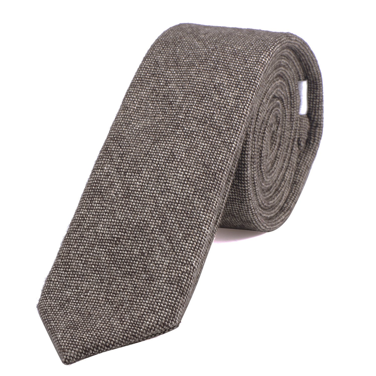DonDon Narrow Men's Cotton Tie 2.36 inch 6 cm - light brown