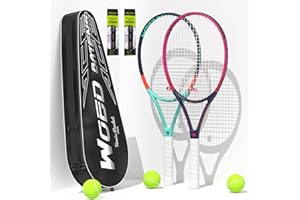 WOED BATENS Adult 2 Player Tennis Racket Perfect for Beginner and Professional Players, 27” Speed Tennis Racquet Include Tennis Balls, Overgrips, Tennis Bag, Vibration Dampe, Cover