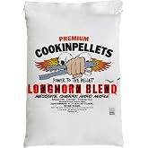CookinPellets Longhorn Mesquite BBQ Hardwood Smoking Pellets, 40 lb Bag | All Natural Outdoor Grill Cooking Accessory for Rich Smoke Flavor on Pork, Beef, Chicken, Ribs &amp; Brisket