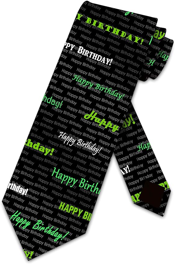 Happy Birthday Ties Mens Birthday Necktie by Three Rooker