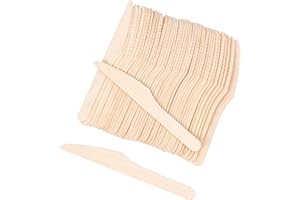 Disposable Wooden Cutlery Knives - 100 Pack Wooden Knives Disposable,Biodegradable and Earth Friendly, 6.3 Inch Length
