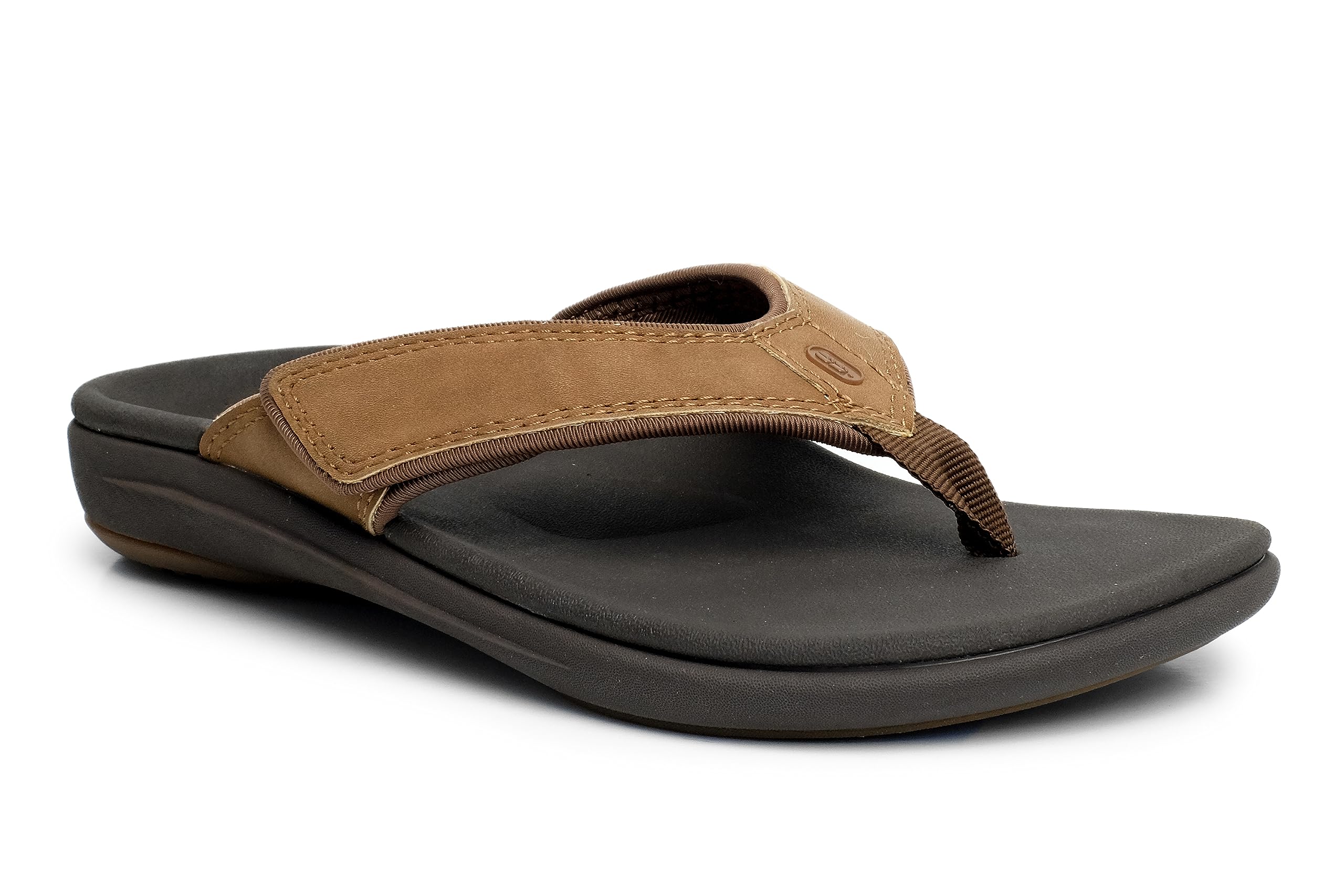 REVITALIGN Women’s Comfort Flip-Flop, Brown, 6 Wide
