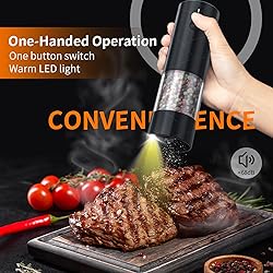 2Pack Electric Salt and Pepper Grinder Set USB