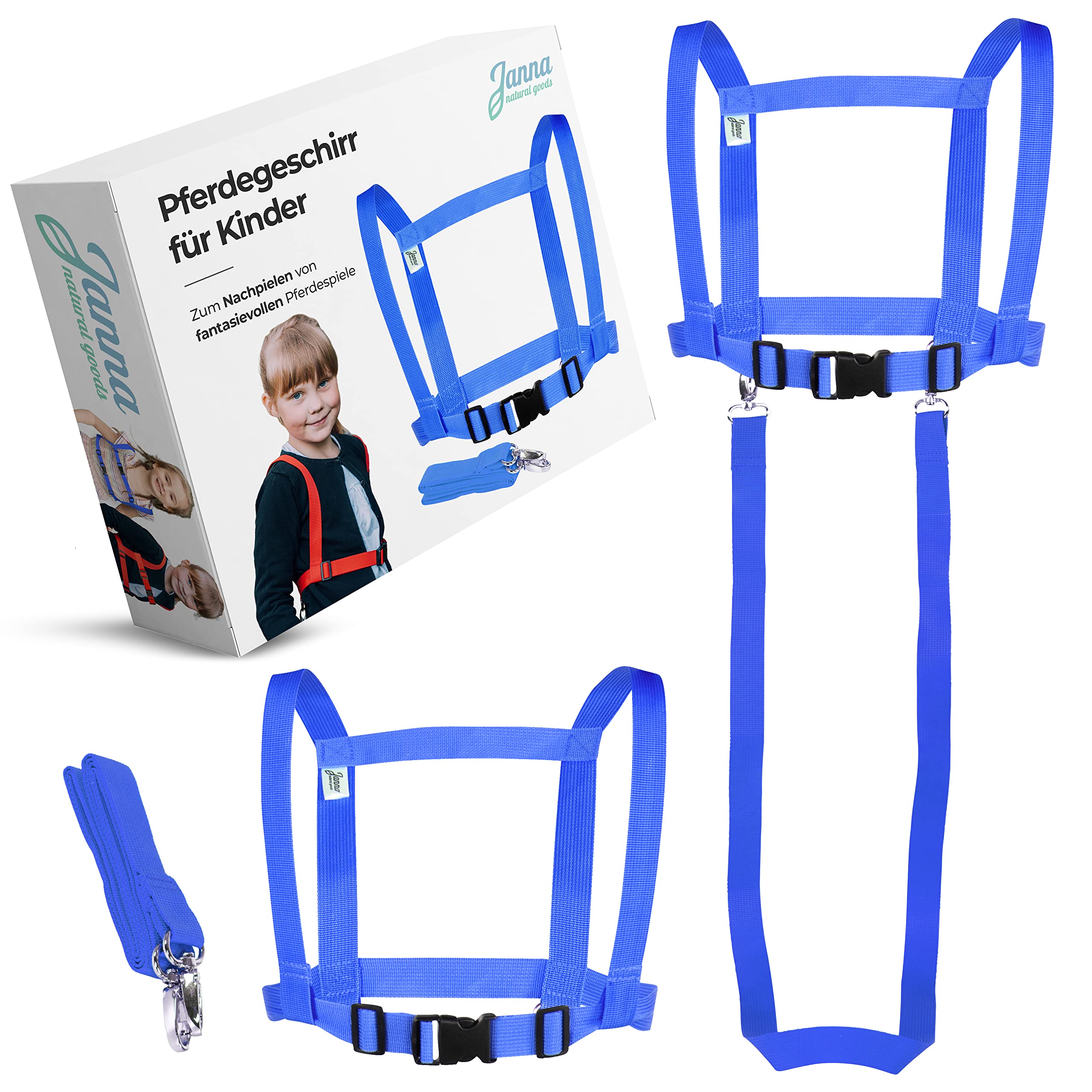 Janna natural goods Horse Lead for Kids - Blue Horse Toy for Creative Play and Social Skills