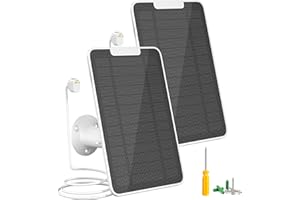 FOHOA Premium Solar Panel for Google Nest Camera, 5W Camera Solar Panel Power for Google Nest Cam Outdoor & Indoor (Battery Version), Special Made for Google Nest Cam, IP65 Waterproof, w/ 13ft Cable, 2 Pack