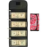 Money Organizer with 4 Zippered Pockets - Cash Organizer for Bills - Cash Wallet - Foreign Currency Storage - Money Bag for Bills, Coins and Passport - Organizador de Dinero - Paisley