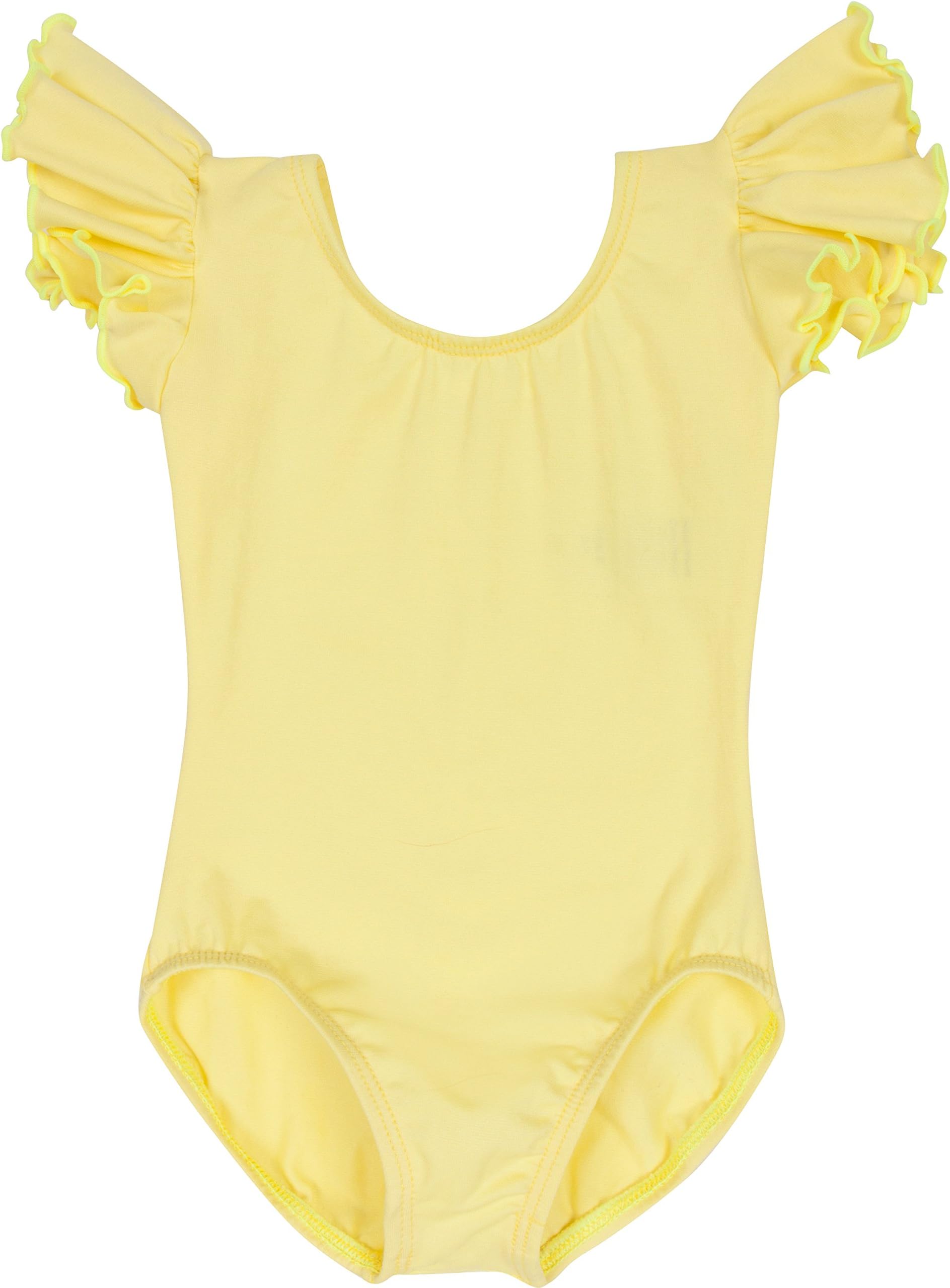 Leotard Boutique Flutter Short Sleeve Dance Leotard | Ruffle Leotards Toddlers and Girls Sizes from Extra Small - Youth