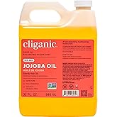 Cliganic Non-GMO Jojoba Oil Bulk 32oz, 100% Pure - Natural Cold Pressed Unrefined Hexane Free Oil for Hair & Face