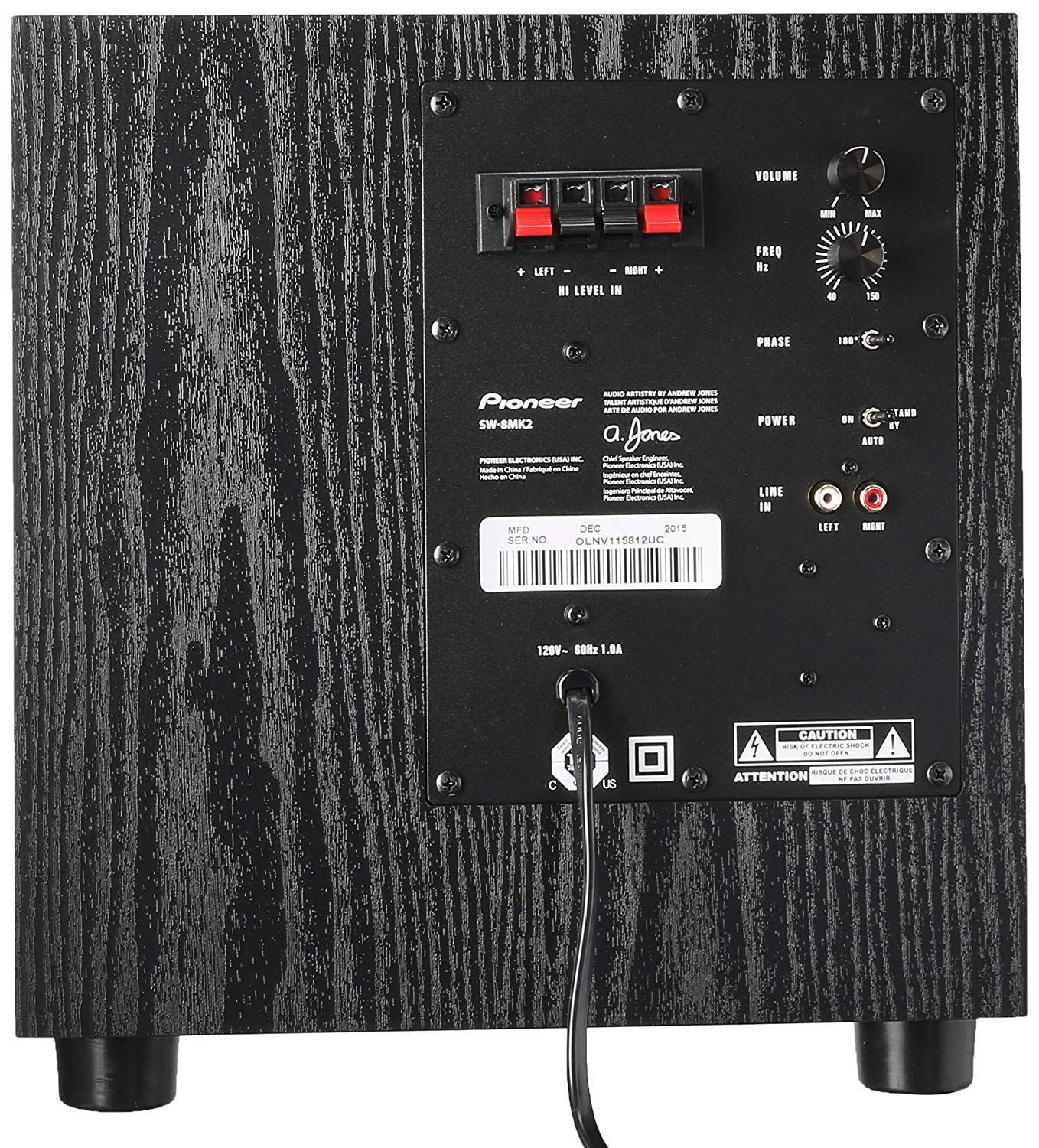 Pioneer SW8MKS 100W powered subwoofer for home theater Buy Online in