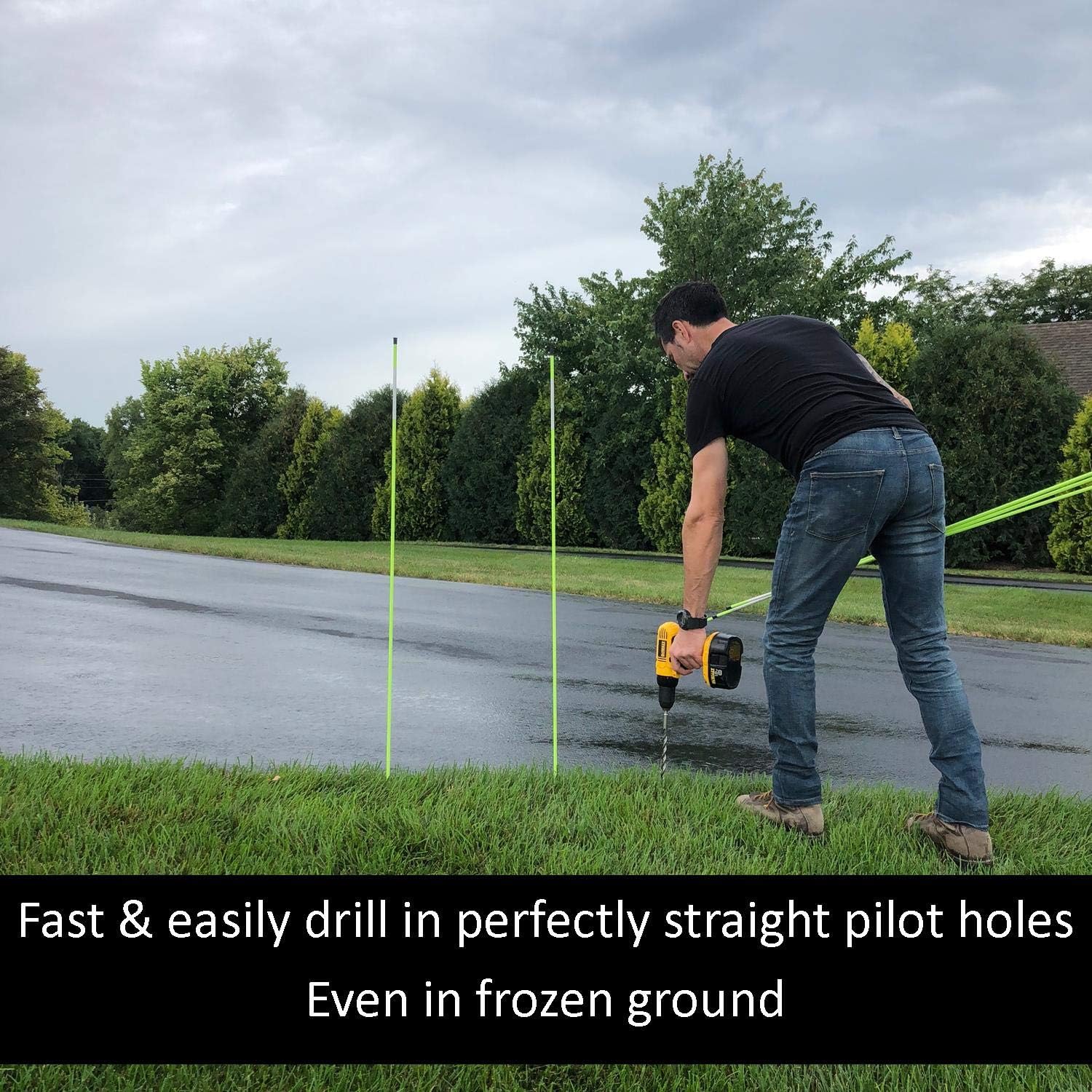Keyfit Tools 12" Stainless Steel Contractor Grade MarkerBit Driveway Marker Installation Drill Bit Easily Drill in Driveway Markers Stakes reflectors Snow plow Markers ~Frozen Ground & Ice No Problem : Garden & Outdoor