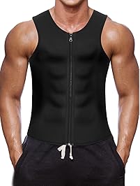 Men Waist Trainer Vest for Weightloss Hot Neoprene Corset Body Shaper Zipper Sauna Tank Top Workout Shirt