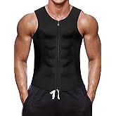 Wonderience Men Waist Trainer Vest Hot Neoprene Sauna Suit Corset Body Shaper Zipper Tank Top Workout Shirt