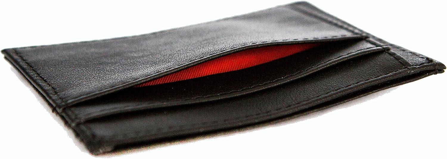 Slim Leather Credit Card Holder Wallet with RFID Blocking and Gift Box for Perfect Gifts for Men and Women (Black) - Image 5