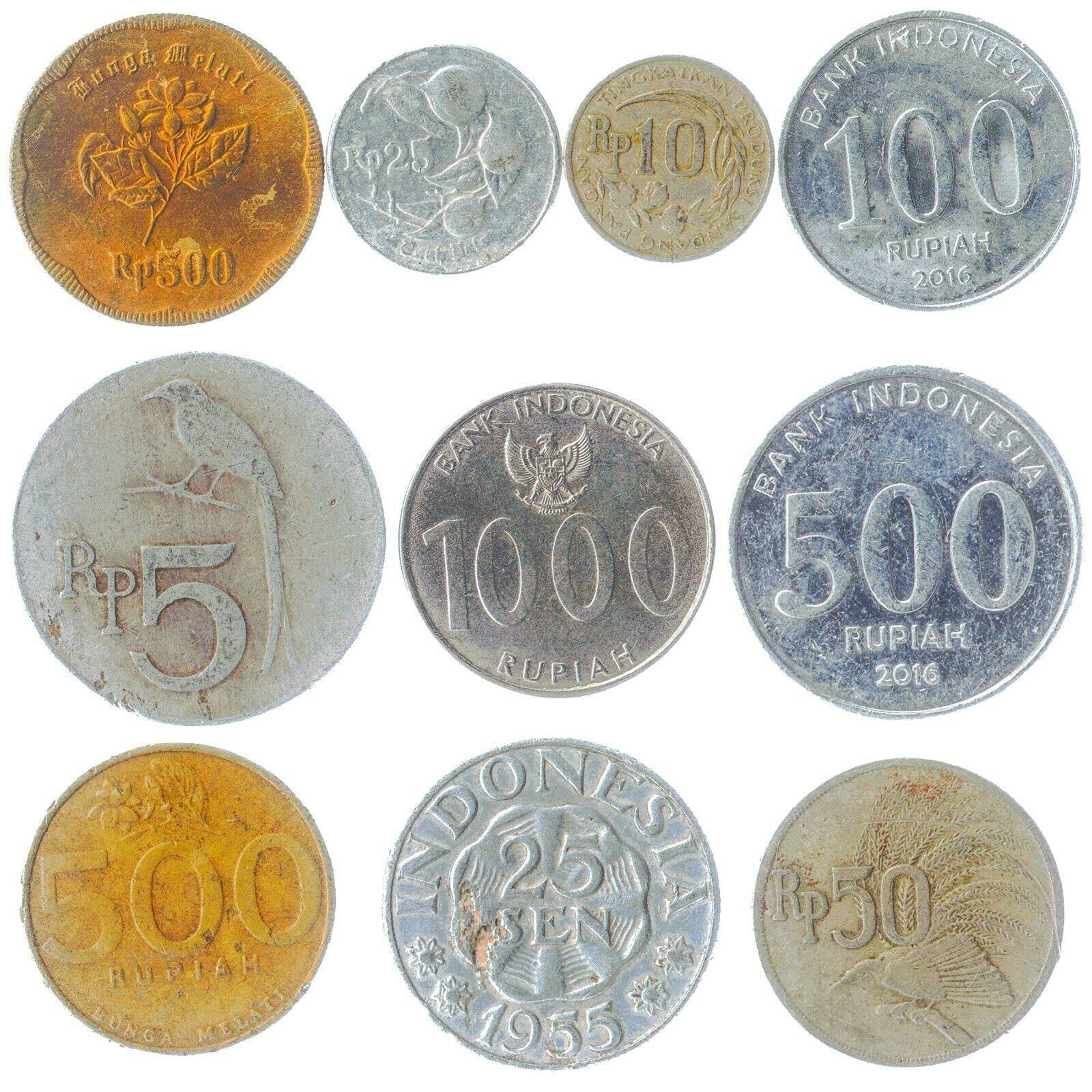 10 Old Coins from Indonesia | Collectible Coins from Southeast Asia Island | Indonesian Coin Collection Rupiah | Perfect Choice for Your Coin Bank Coin Holders and Coin Album