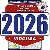 2026 Virginia State and Federal Labor Law Poster - OSHA Workplace Compliant - Mandatory Regulations Posting for Employees - All-in-One Required Compliance Posting 17" x 40" - Laminated