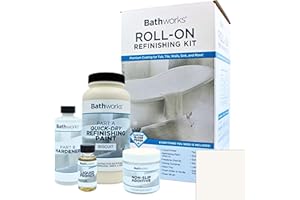 Bathworks DIY QUICK DRY BISCUIT Bathtub & Tile Refinishing Kit w/Non-Slip Protection; 22 oz; FAST 12 hour dry time; Tub; Tile; Wall Surround; Sink; High Gloss Resin Finish (BISCUIT)