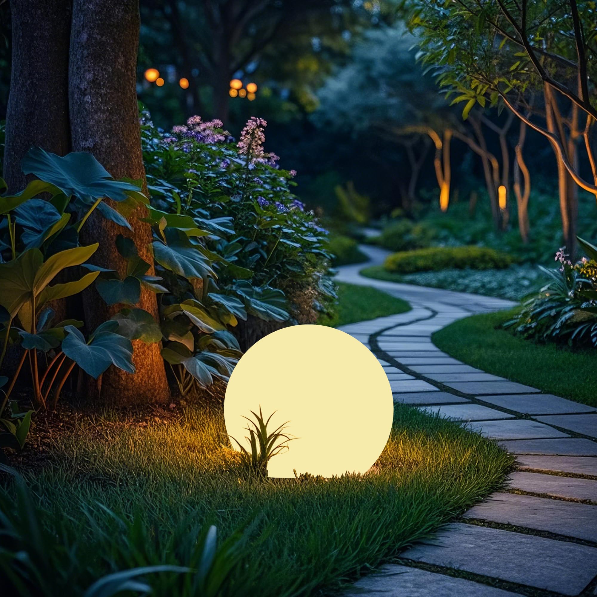 Photo 1 of (MISSING WALL PLUG) shumi Garden Ball Light-6inch LED Outdoor Table Lamp 16 RGB Colors and Dimmable Globe Light with Remote,Decor for Patio,Garden,Yard,Beach,Pathway