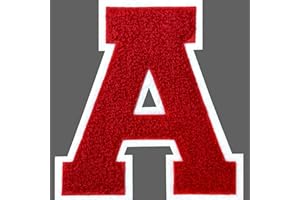 SOYCEV 4.5" Varsity Letter Patches Chenille Iron on Letters Large Letterman Jacket Patches for Clothing/Jacket/Varsity/Bag (Red, A)