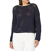 Vince Womens Crochet Contrast Tipping Crew