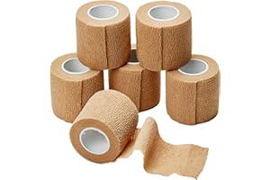 MEDca Self Adherent Cohesive Wrap Bandages 2 Inches X 5 Yards 6 Count (Skin Color)