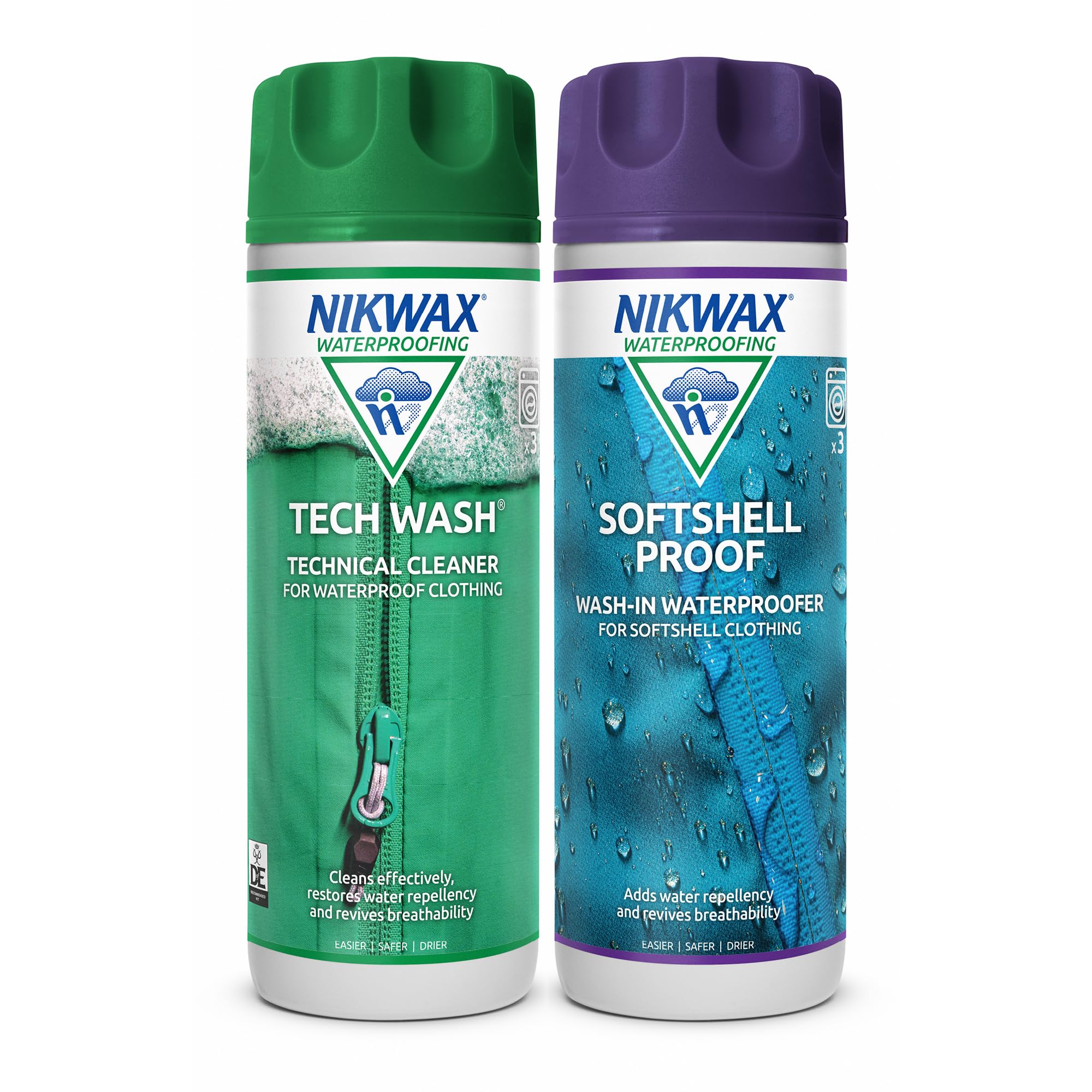 Signature Nikwax Tech Wash/Softshell Proof Twin Pack - 300 Ml - Clear, Unisex NKW0195