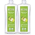 ECOS Dish Soap - Cuts Grease & Food Residue - No Harsh Chemicals - Hypoallergenic for Sensitive Skin - Biodegradable Formula, Recyclable Sustainable Liquid Dishwashing Soap - Natural Pear (Pack of 2)