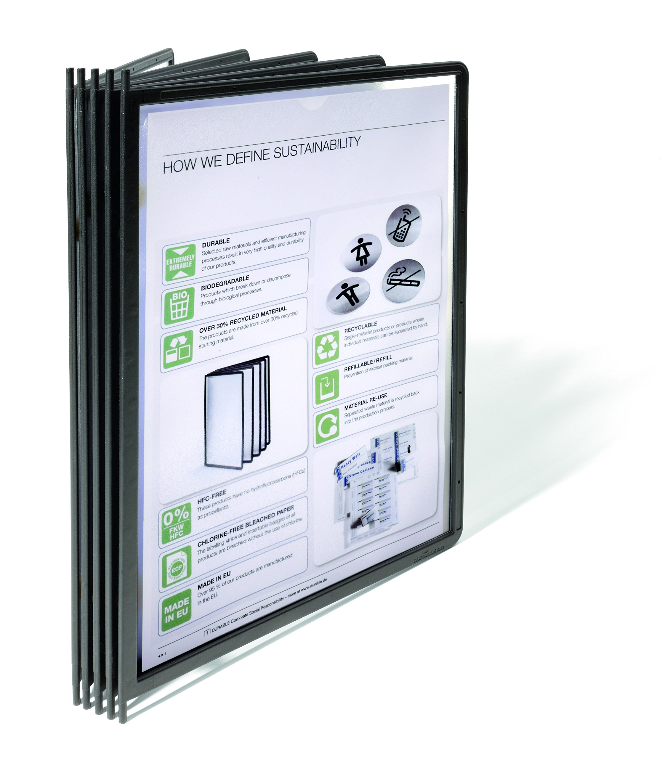 Durable Sherpa 558201 Display Panel Pin for A4 Paper - Black (Pack of 5) — image 1