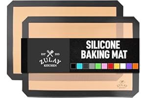 Zulay Kitchen (2 Pack) Silicone Baking Mat Sheet Set - Reusable Baking Mat Nonstick - Half Sheet Baking Mat for Oven (Size 16