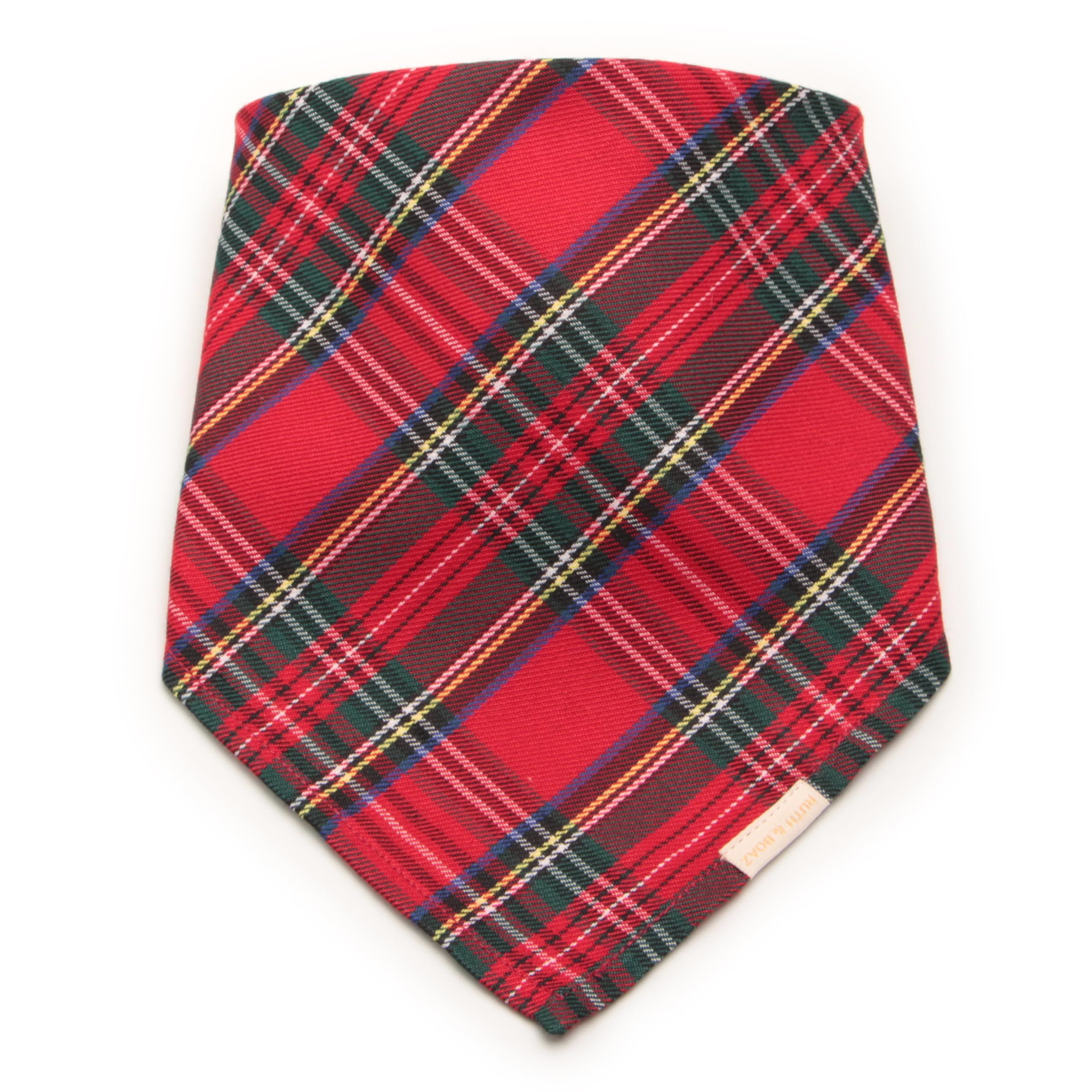 RUTH&BOAZ Traditional Scottish Tartan Plaid Christmas Snap On Dog Bandanas (Red,S)