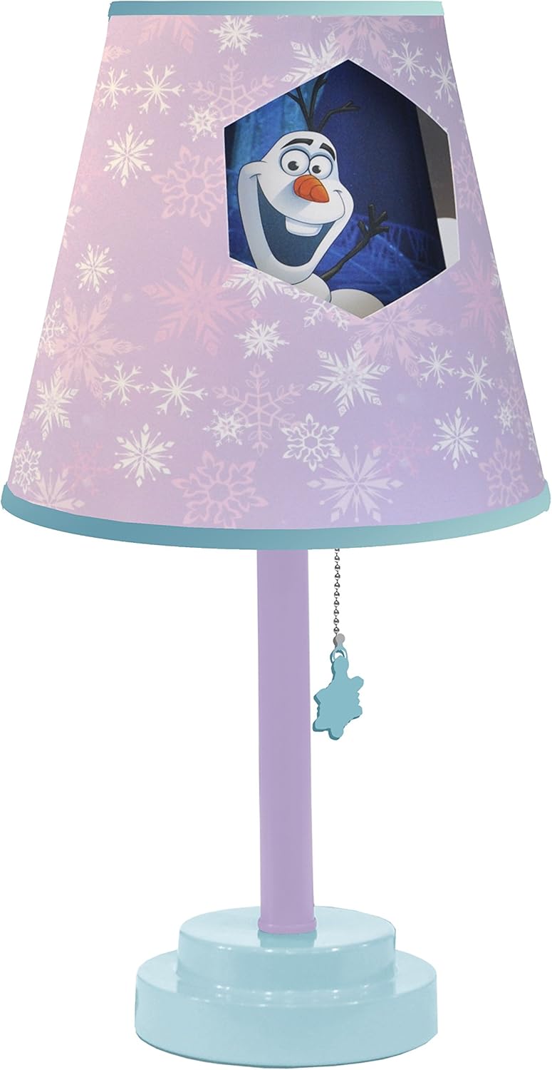 Disney Frozen Table Lamp Pink Desk Nightstand Night Light Kids Bedroom Decor New