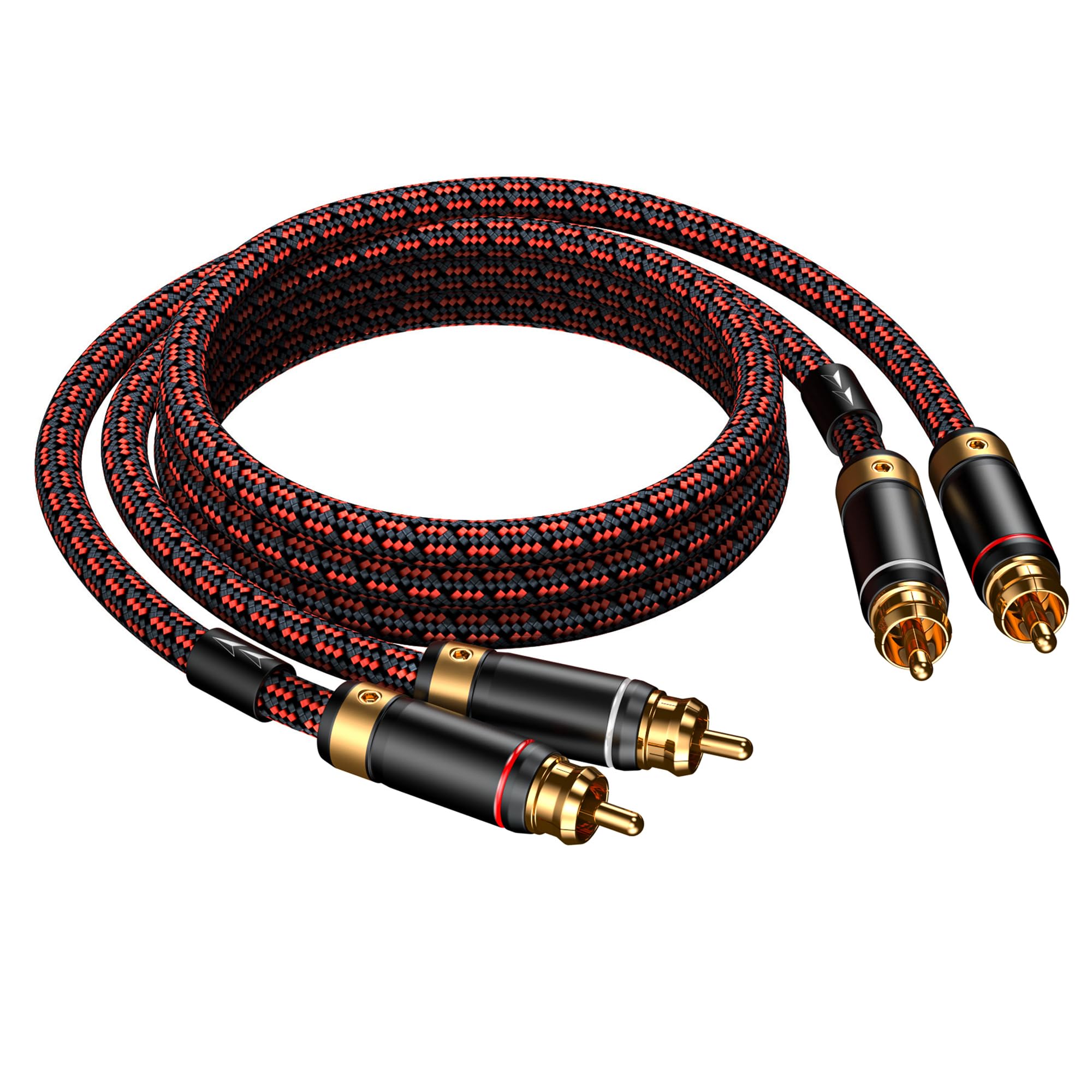 Primeda Audiophiles RCA Cable, 6.5ft/2m 2 rca male to 2 rca male Stereo Audio Cable Cord (Hi-Fi Sound) for Home Theater, Subwoofer, HDTV, Amplifiers, Hi-Fi Systems, Car Audio, Speakers