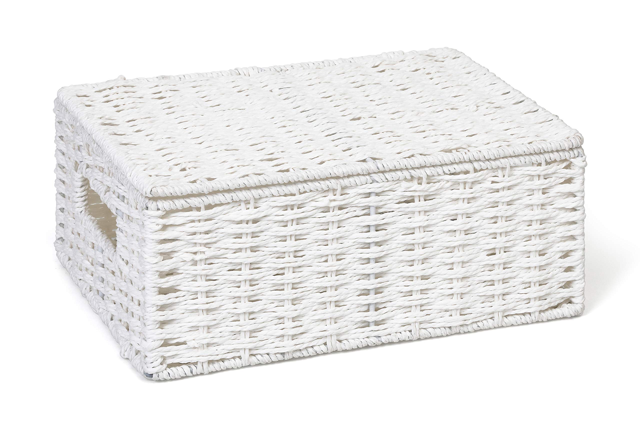 ARPAN Paper Rope Storage Basket Box With Lid - White (Medium) — image 1