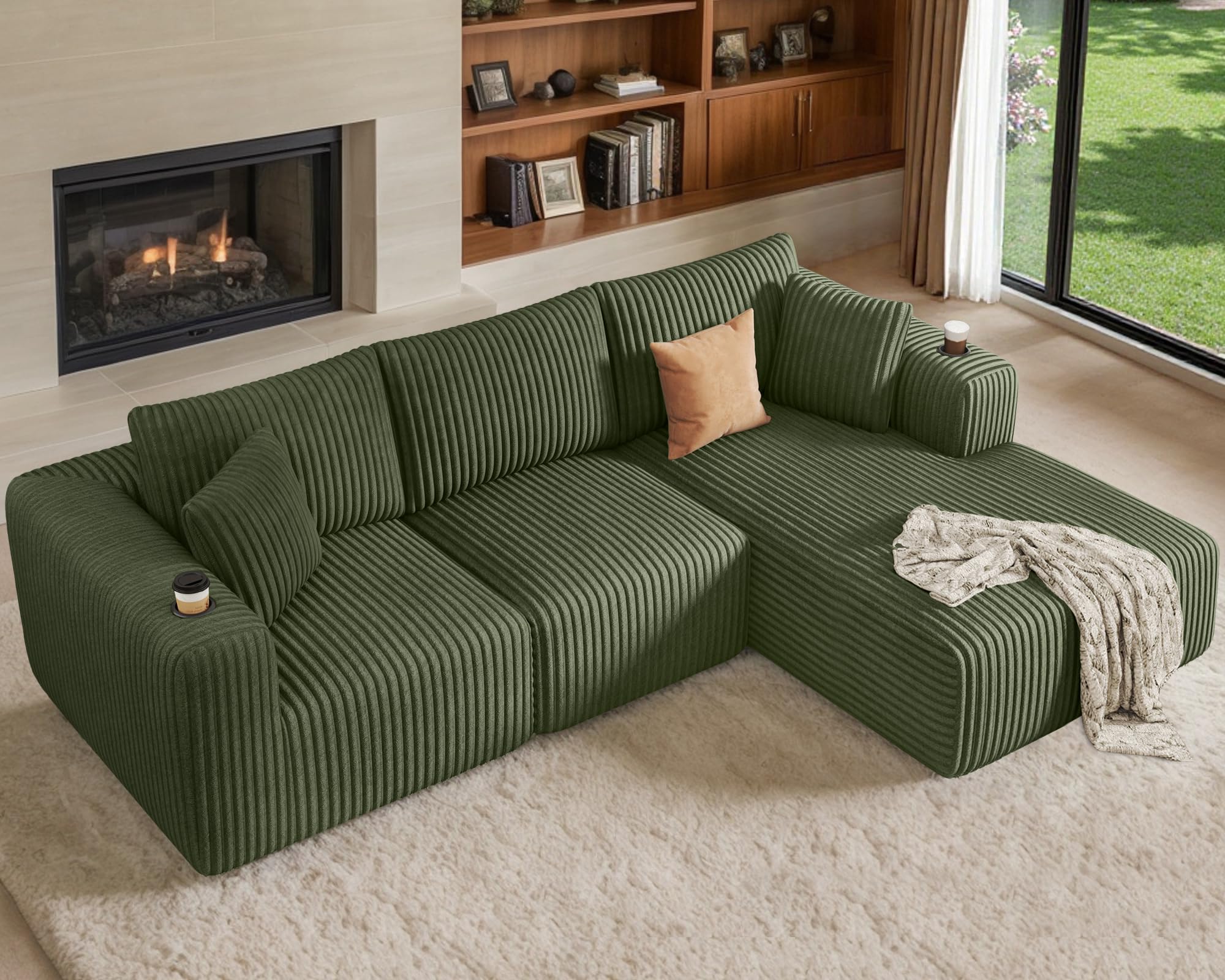 DURASPACE 108'' Modular Sectional Sofa, Cloud Boneless Couch with Deep ...