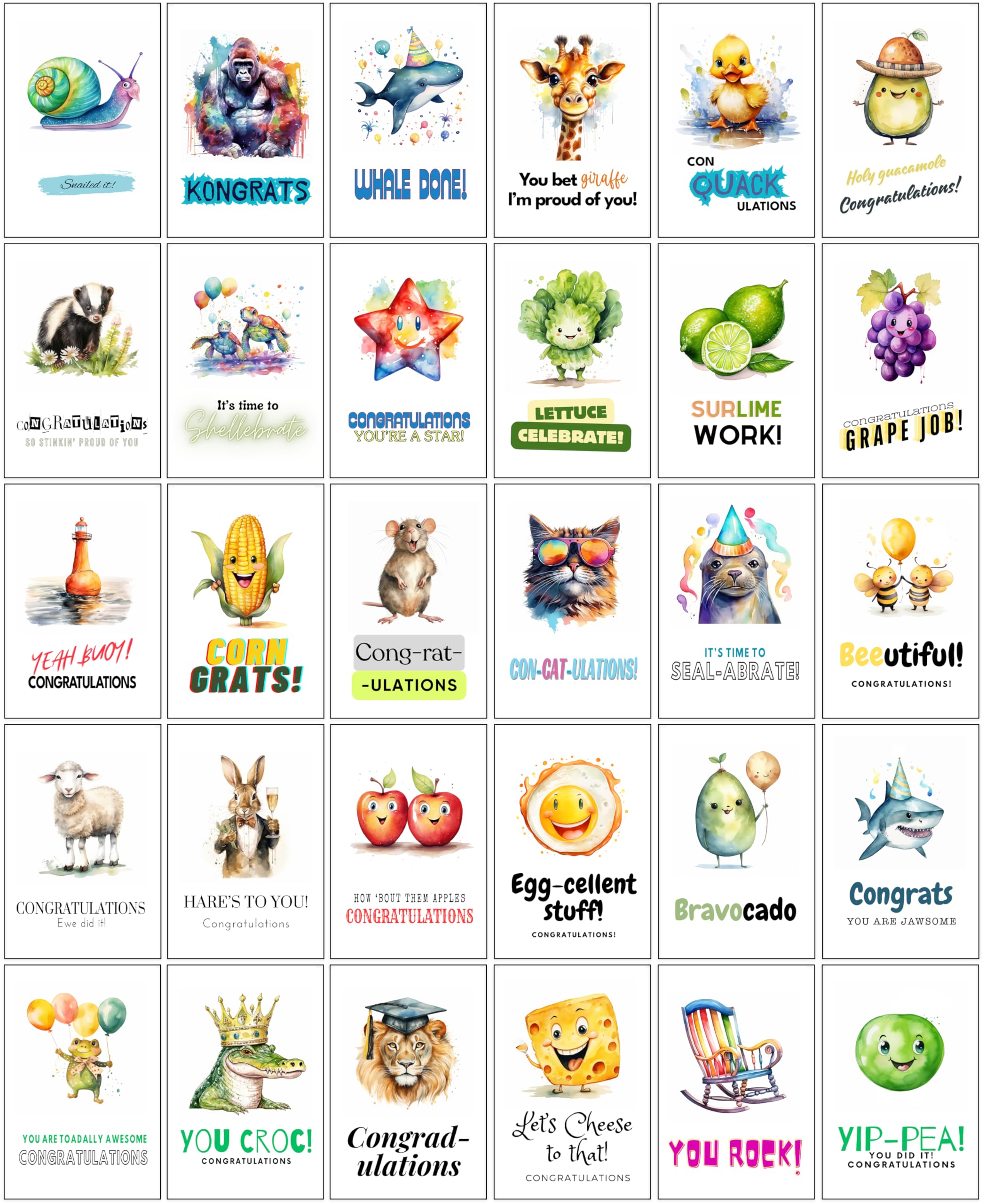 All My Puns are Intended - 30 Congratulations and Well done Cards - All puns, all the classics.