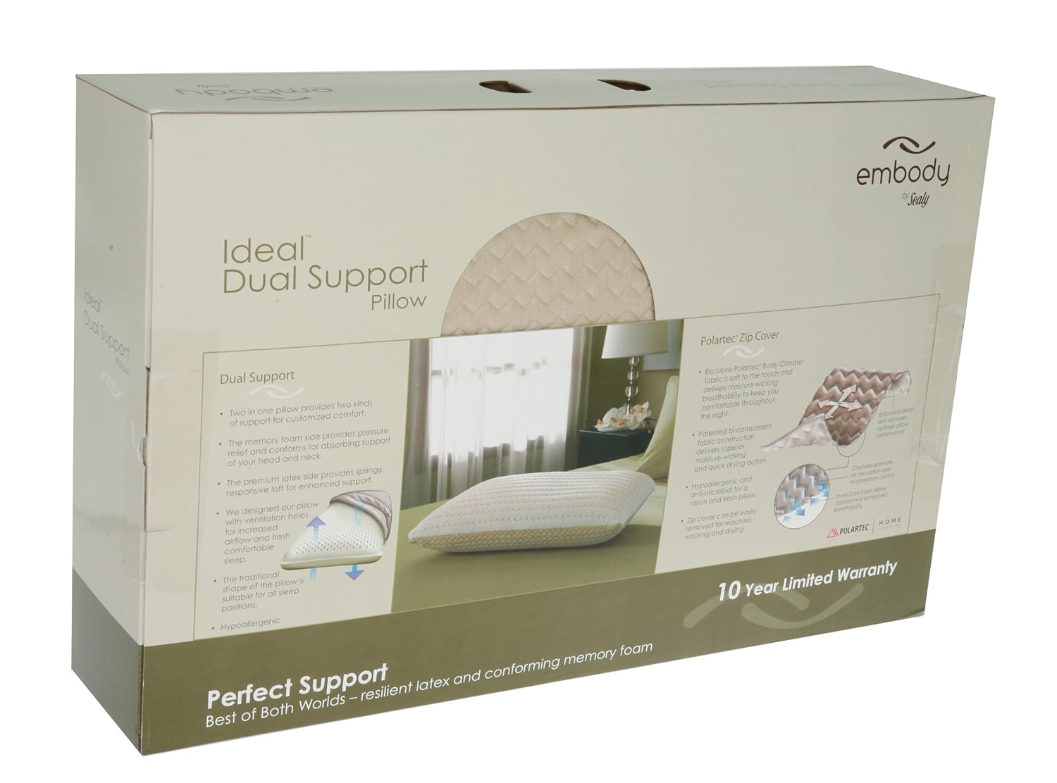 Sealy Embody Ideal Dual Support Pillow Amazon Co Uk Kitchen Home