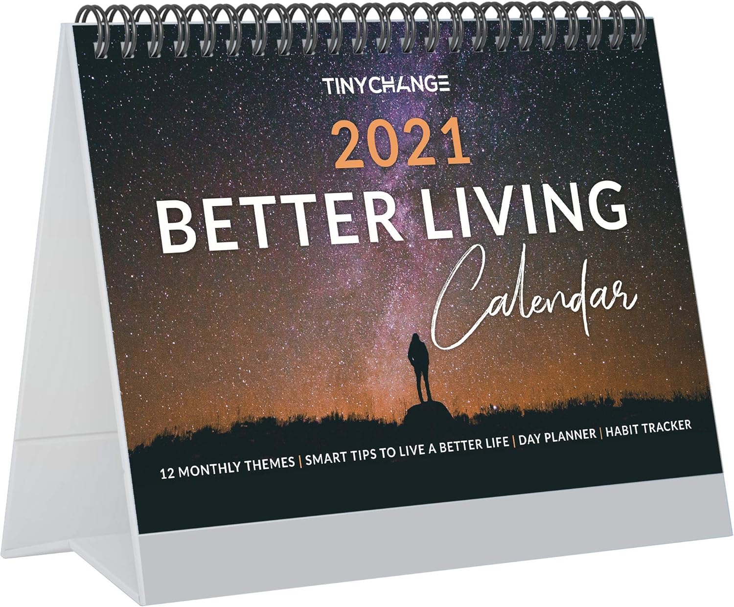 Tinychange 2021 Better Living Desk Calendar Planner With 12 Monthly Themes And 48 Tips For Happiness And Wellness Small Flip Table Planner And Habit Tracker Amazon In Office Products