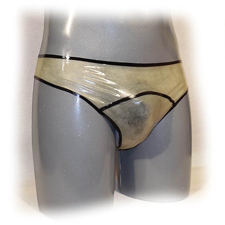 Latex Strings Transparent - Schwarzer Rand Size:XL