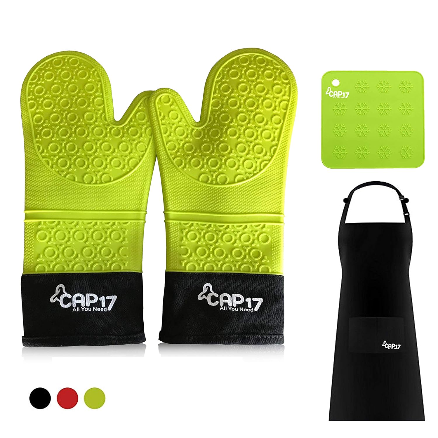 Cap17 Ofenhandschuh Grillhandschuhe Topflappen Silikon Oven Gloves