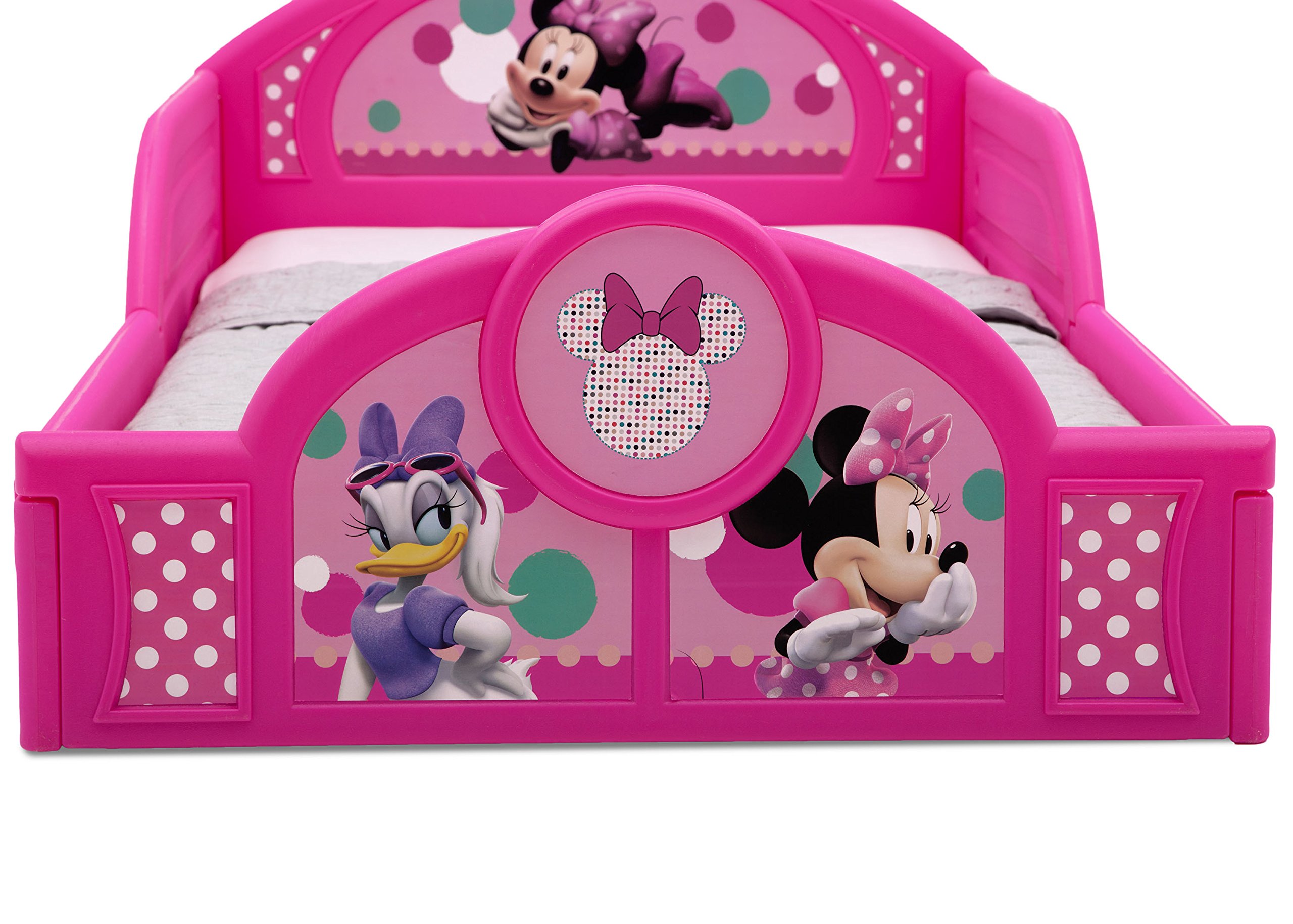 Delta Children Deluxe Disney Minnie Mouse Toddler Bed with attached