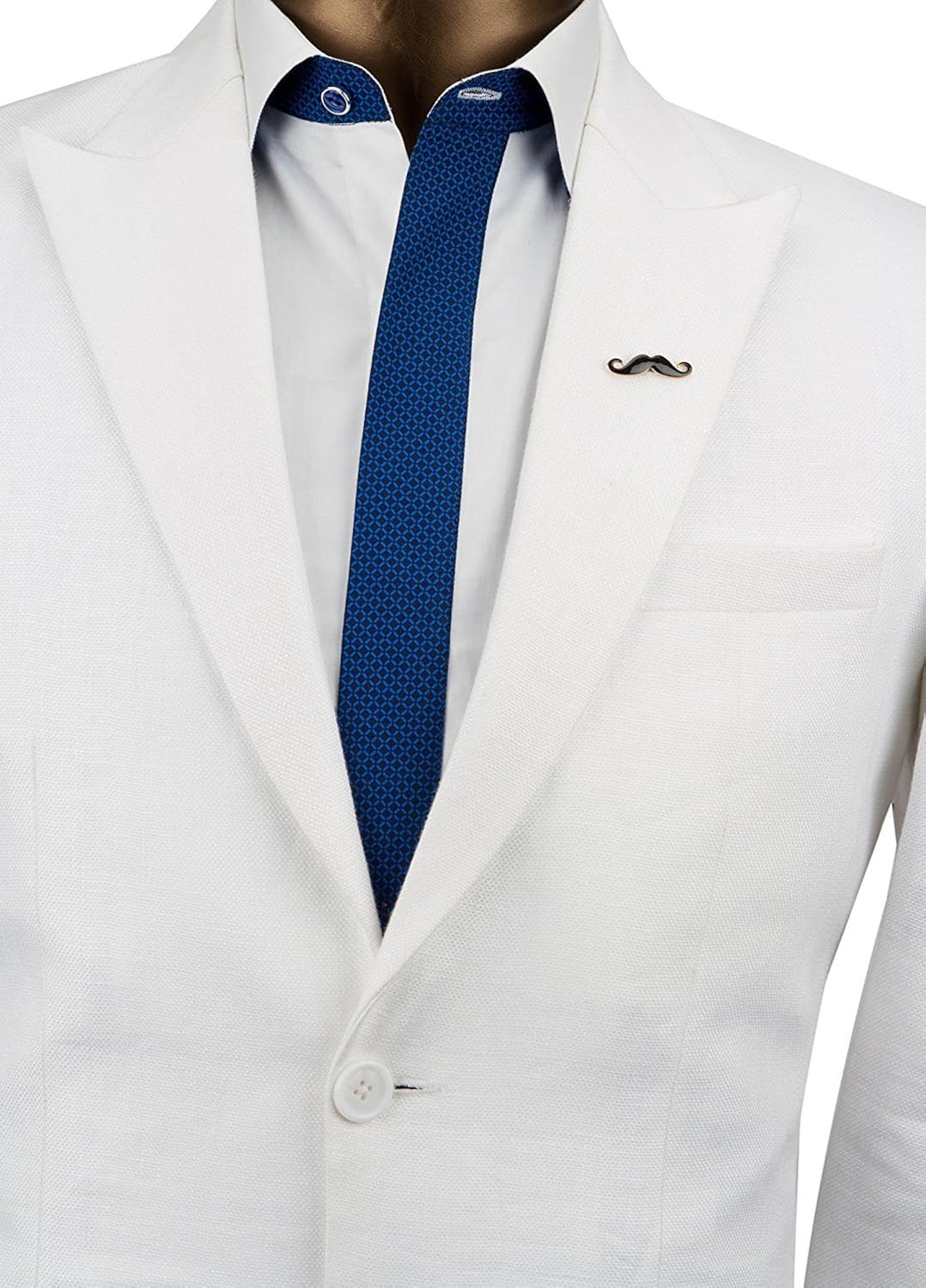 foreignholics black metal moustache lapel pin for men