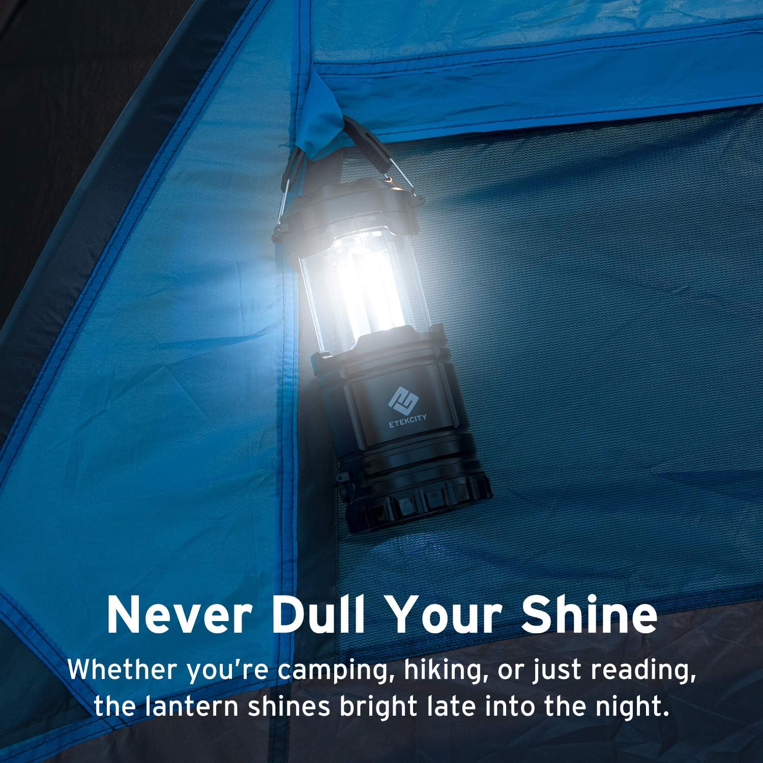 Etekcity 2 Pack LED Camping Lantern Battery Powered Flashlights Portable 2-in-1 Collapsible Lantern Lights, Survival Light for Hiking, Fishing, Reading, Hurricane, Storms, Power Outage: Sports & Outdoors