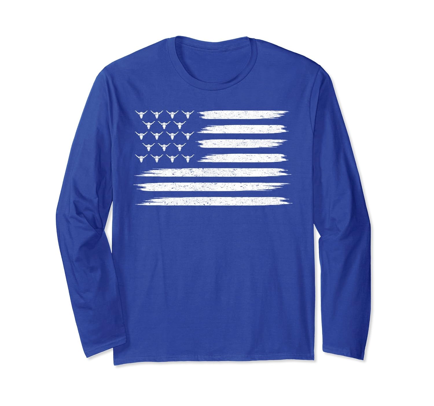 Texas United Bulls Flag Icon Long Sleeve T-shirt-anz