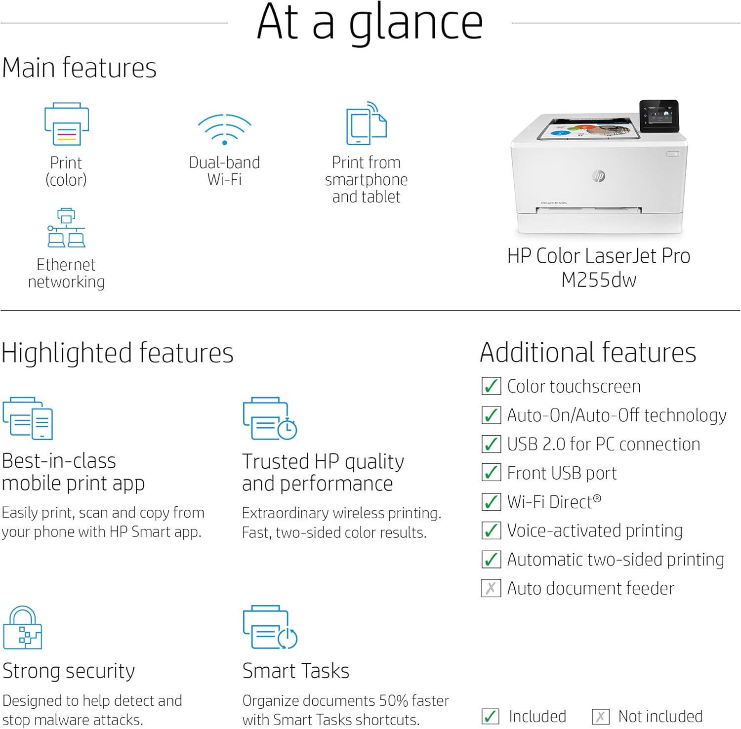 hp color laserjet pro m255dw cost per page