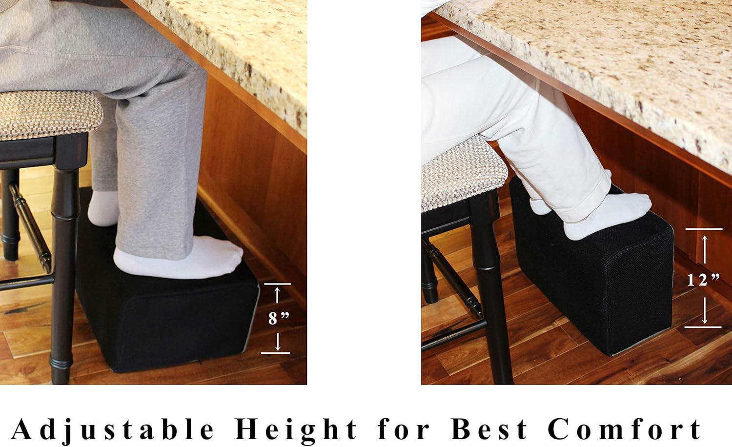 InteVision Extra Large Foot Rest - Foam Cushion with Non-Slip Nylon Cover (17.5" x 12" x 8") – Designed to Support Your Legs: Health & Personal Care