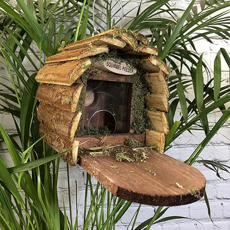 Selections Wooden Squirrel Feeder Hanging Box For Garden Outdoors