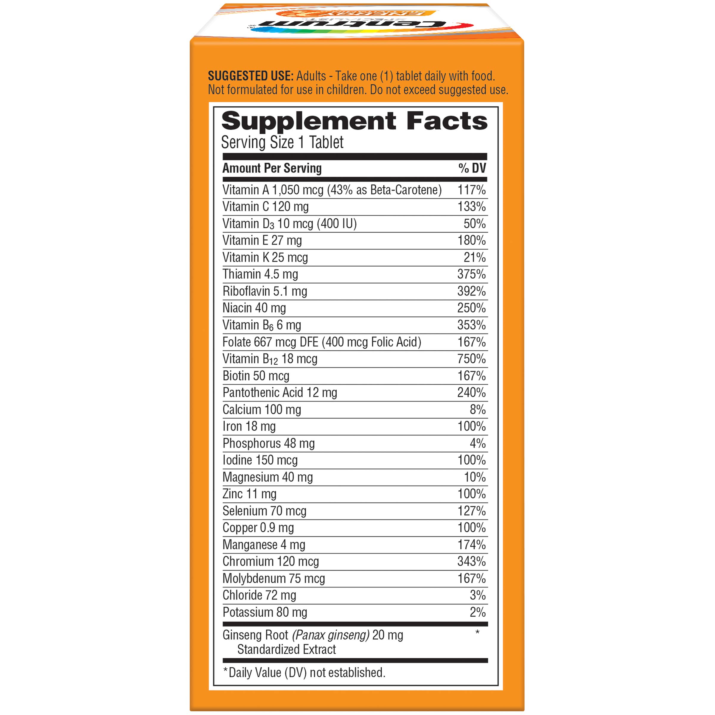 Centrum Specialist Energy Complete Multivitamin Supplement (60Count
