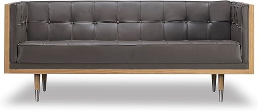 Amazon Com Kardiel Woodrow Midcentury Modern Box Loveseat Grey
