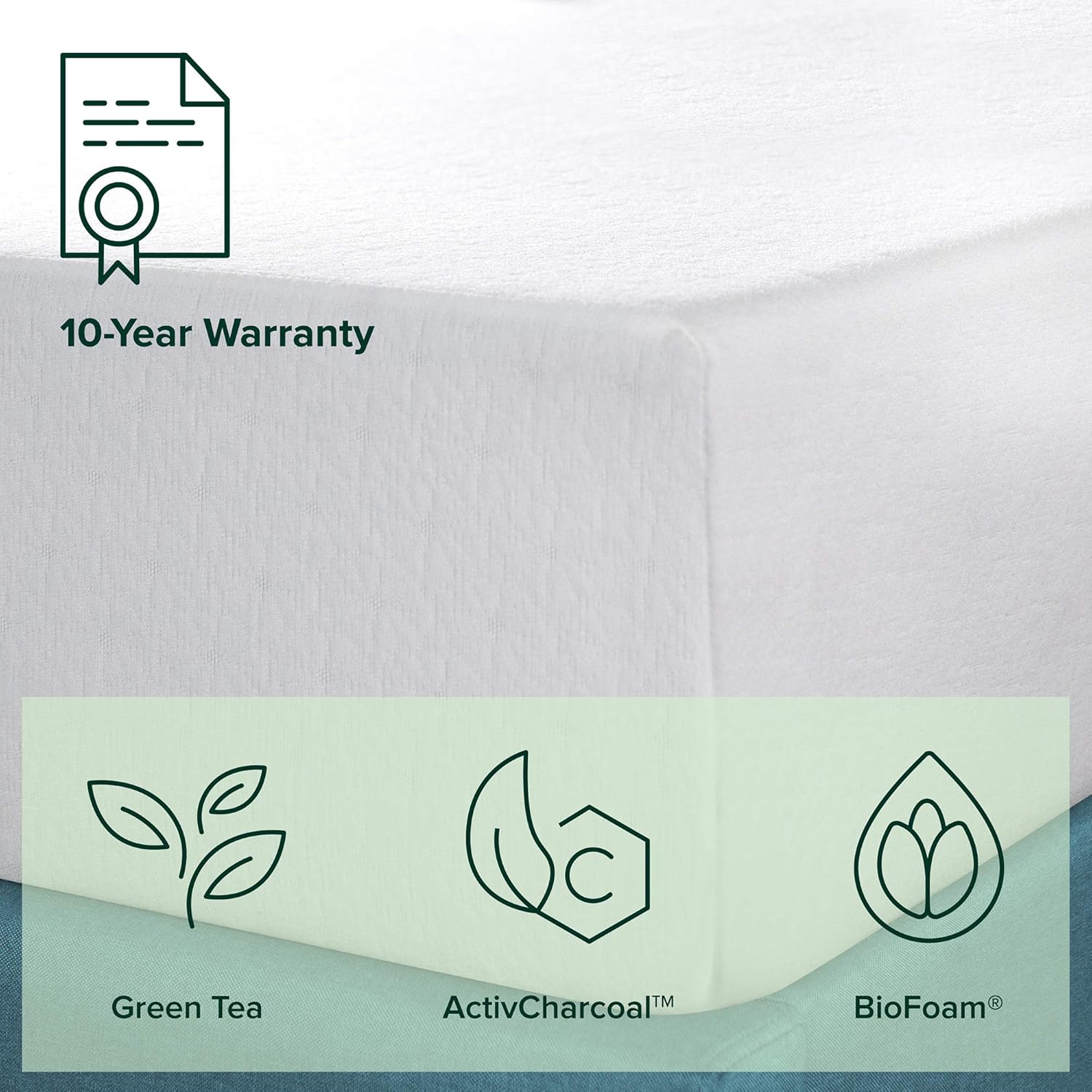 Zinus 12 Inch Green Tea Memory Foam Mattress / CertiPUR-US Certified / Bed-in-a-Box / Pressure Relieving, Queen: Furniture & Decor
