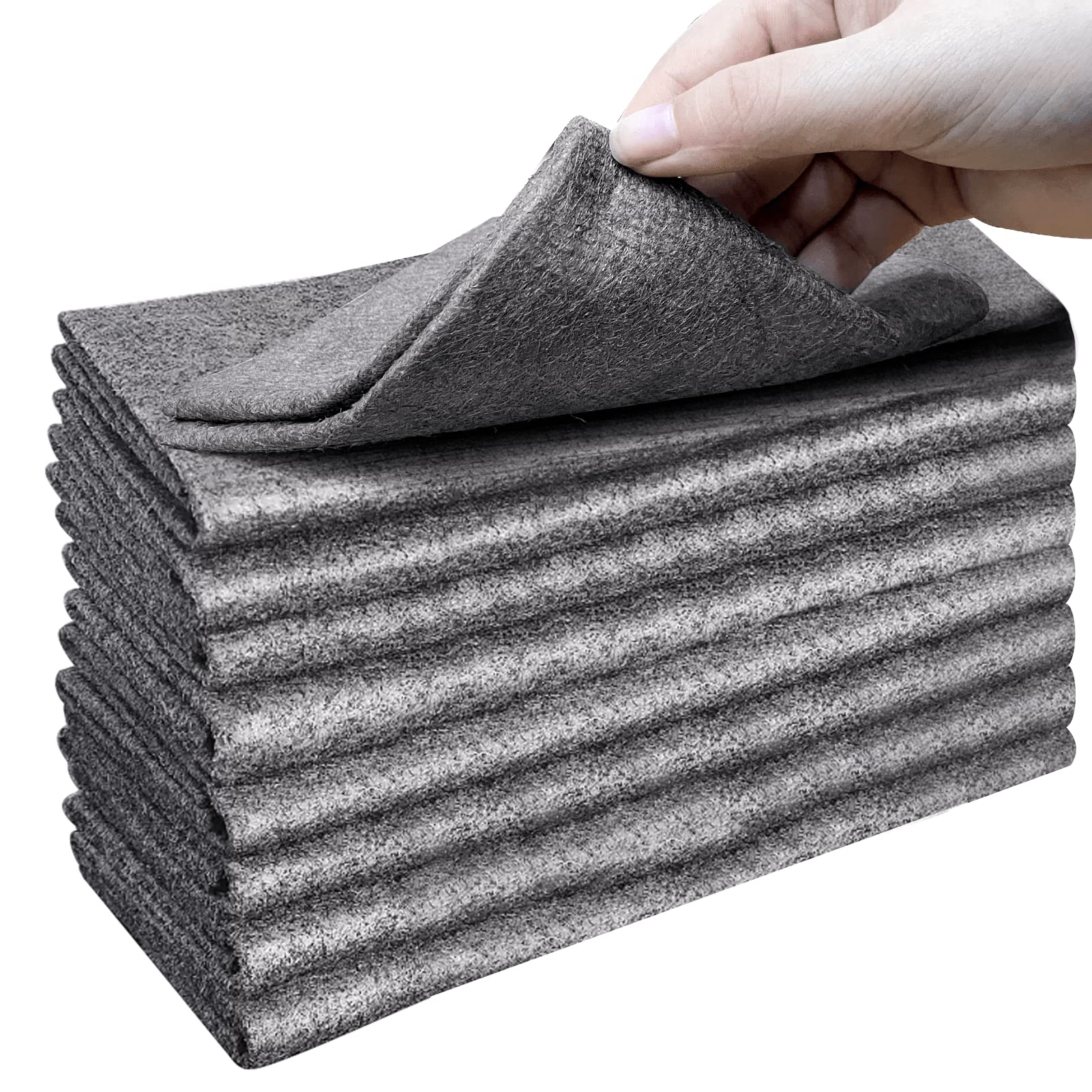 Photo 1 of XANGNIER Thickened Magic Cleaning Cloth,8 Pcs Lint Free Cloth,Reusable Microfiber Cleaning Rag for Windows,Mirror,Glass,Car,Gray